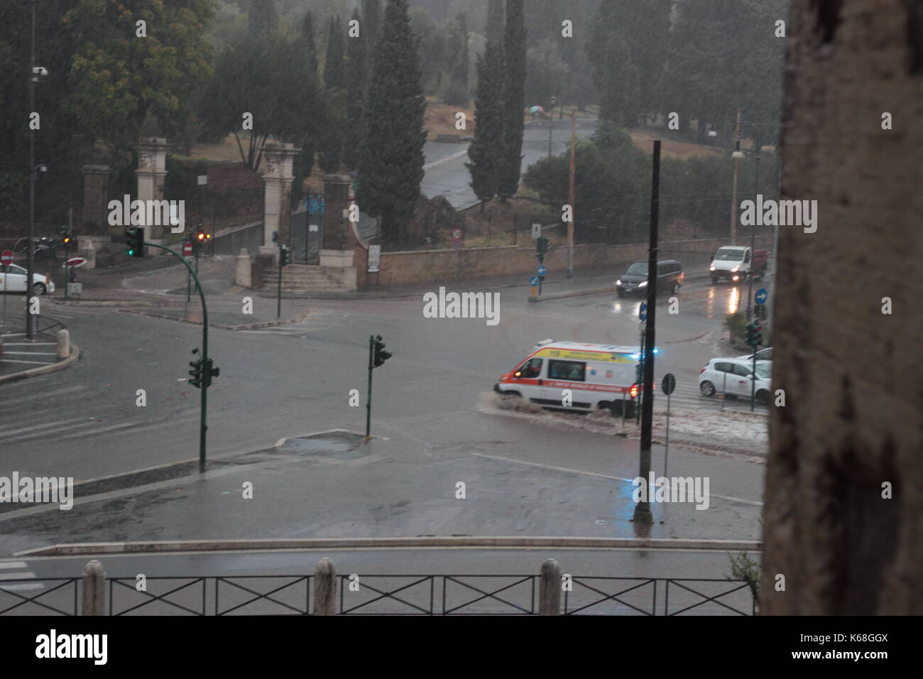 Inondations après de grandes pluies à Rome 10.9.2017 Banque D'Images