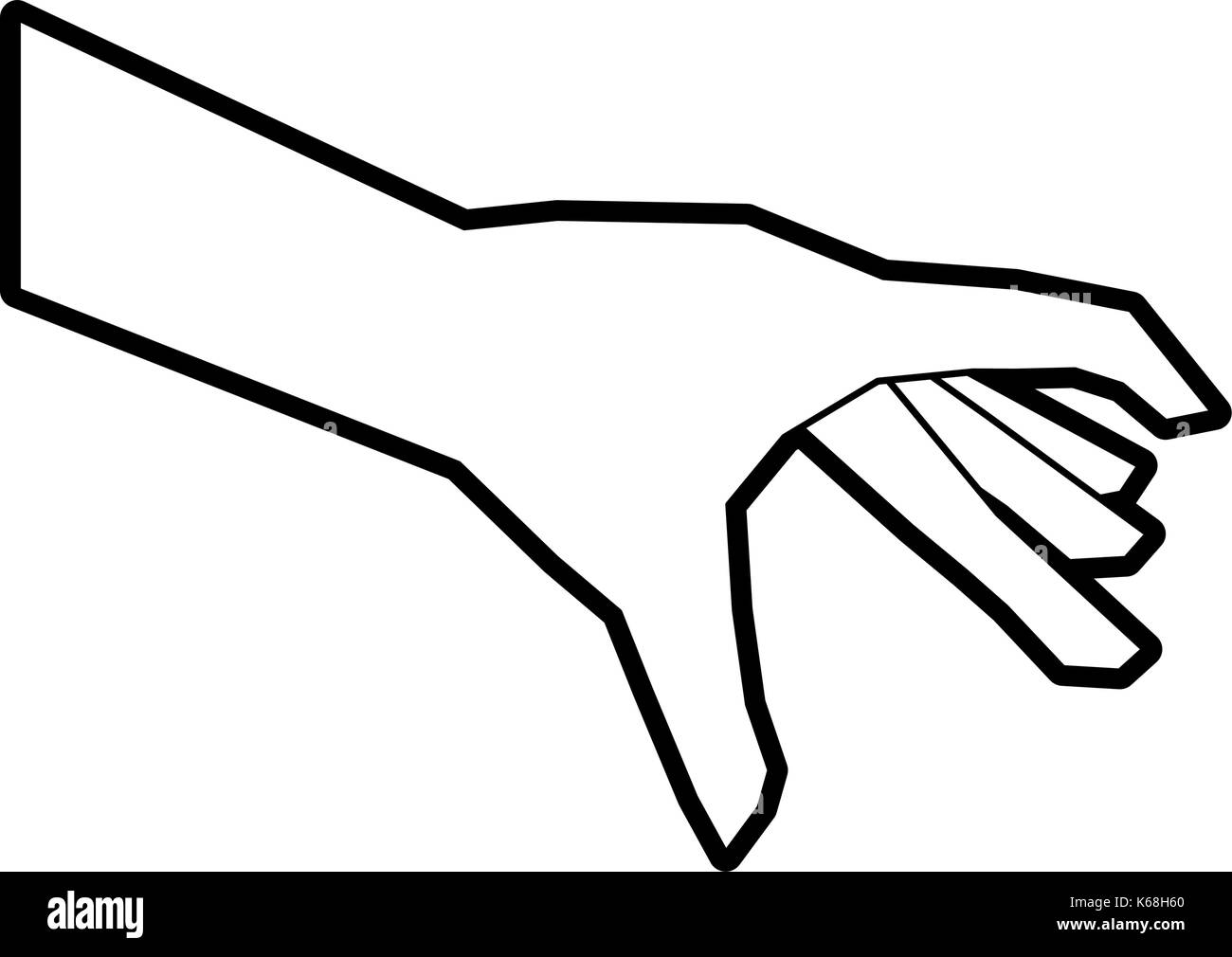 Main ouverte en position de sélection droit Illustration de Vecteur