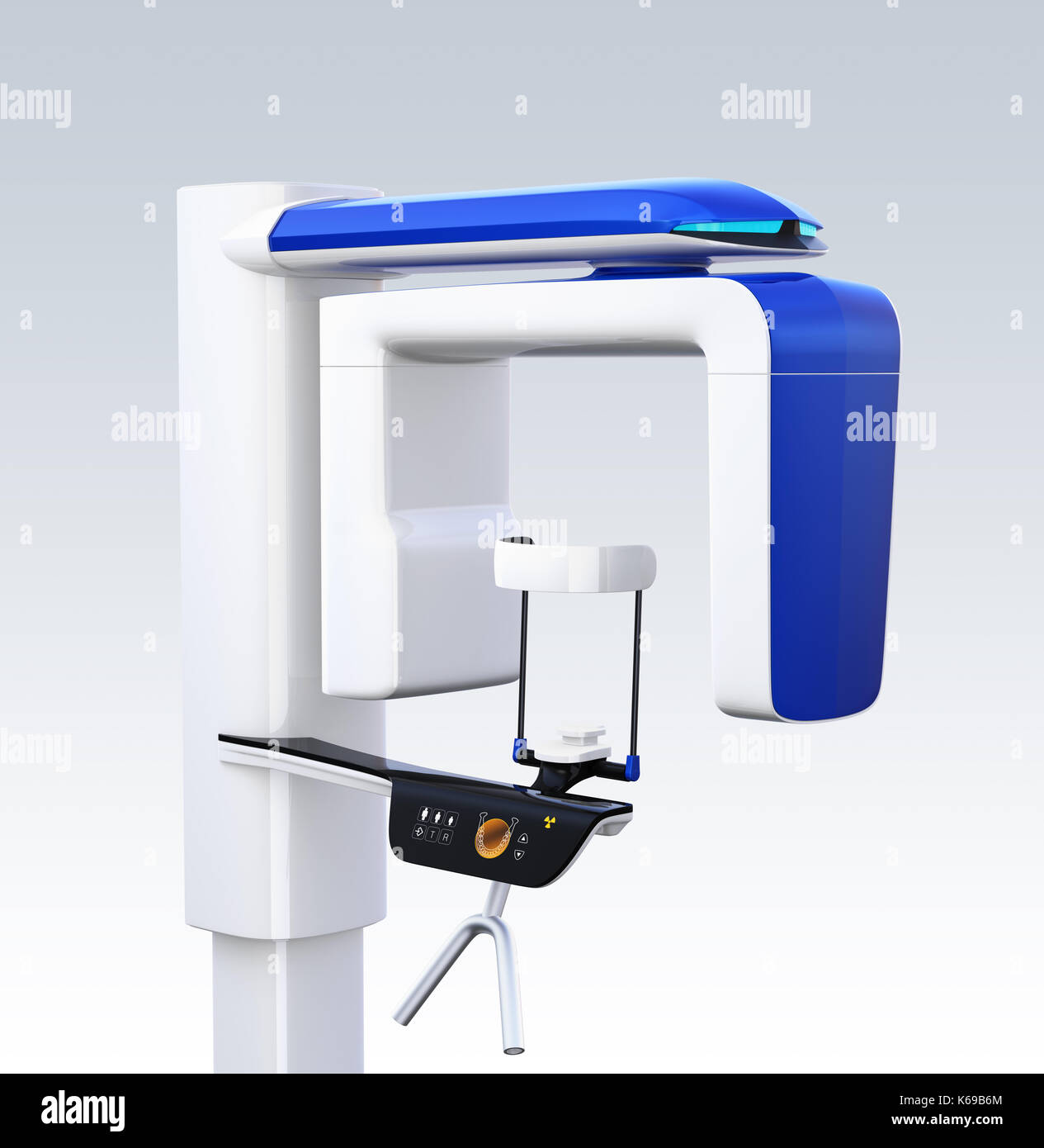 Dental x-ray machine isolé sur fond dégradé. Le rendu 3d image. Banque D'Images