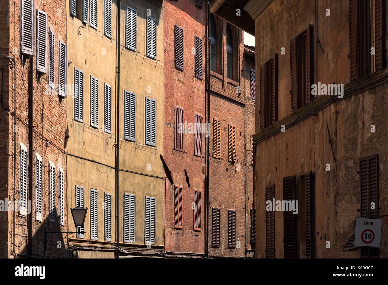 Les bâtiments de Sienne Banque D'Images