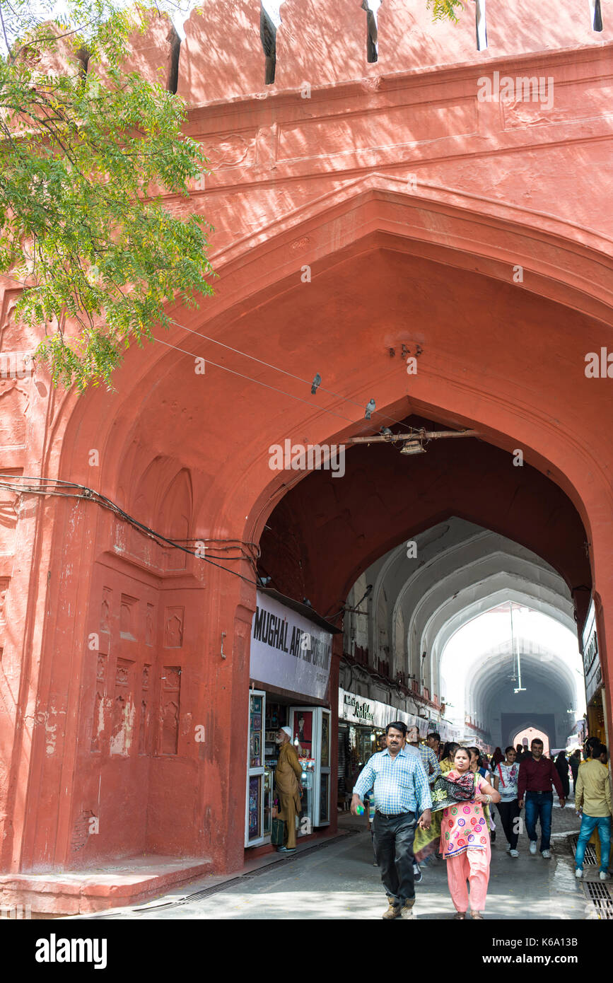 Bazar, le fort rouge, delhi Banque D'Images