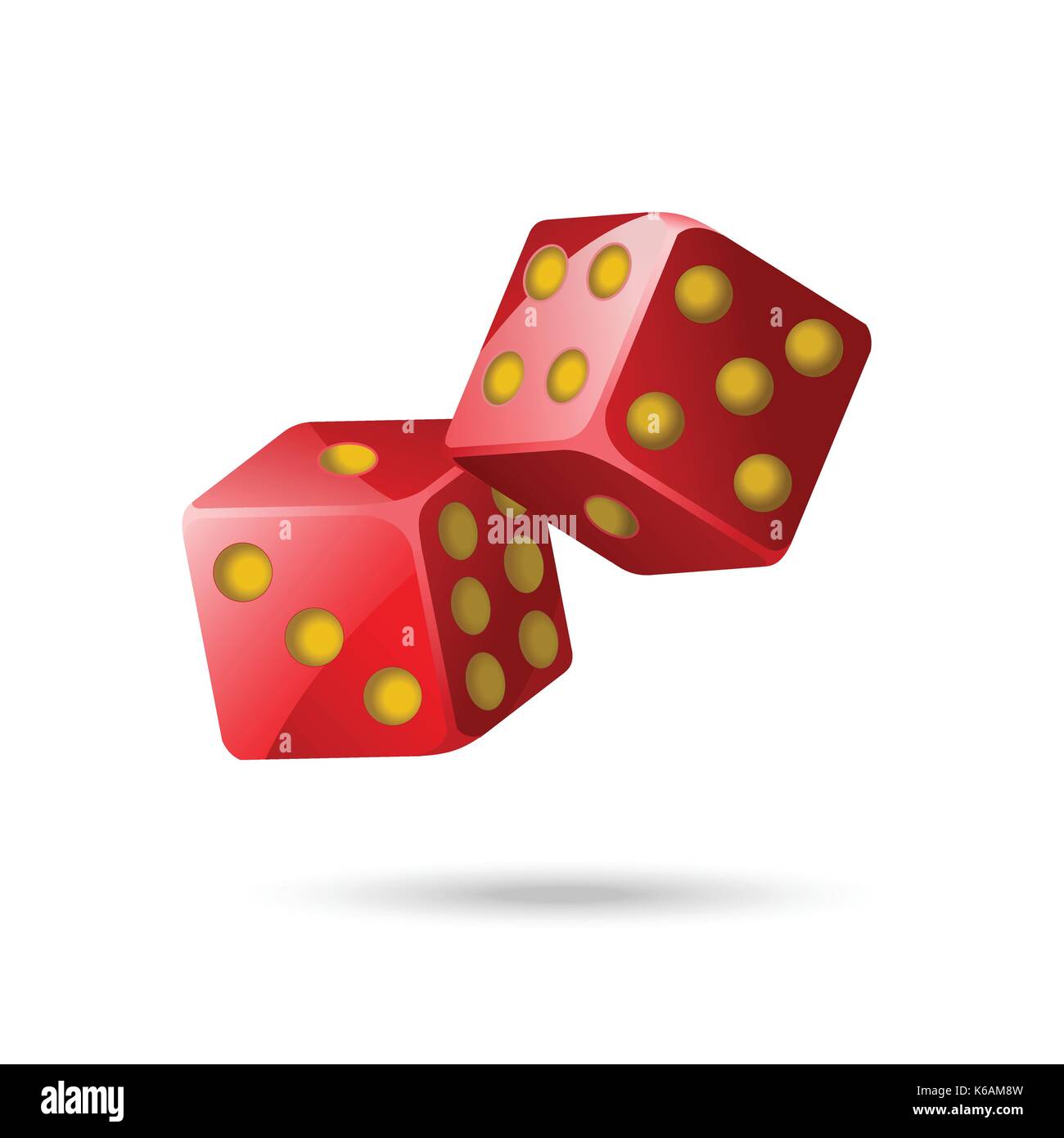 Red's - vecteur moderne objet isolé sur fond blanc. deux points. casino, jeu, chance, fortune concept. Utiliser ce clip art de haute qualité Illustration de Vecteur