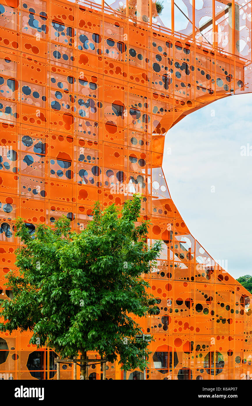 Cube Orange, La Confluence, Lyon, Rhône, France Banque D'Images