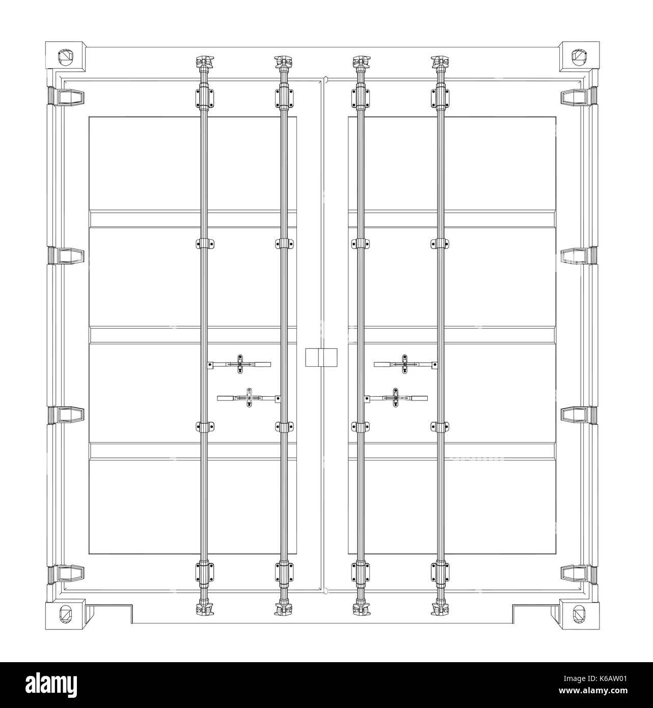 Conteneur en fil de style. Illustration de Vecteur