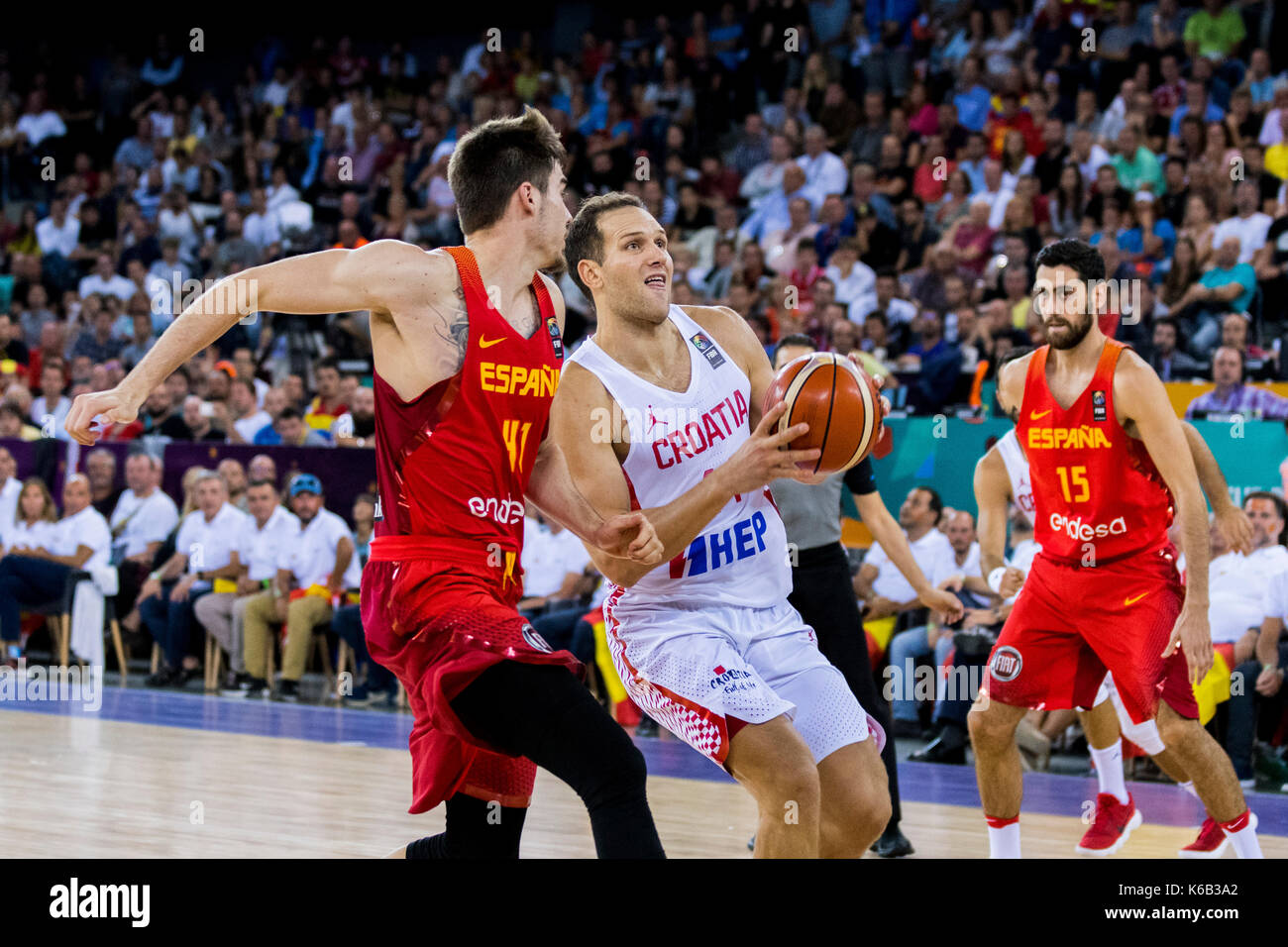 5 septembre 2017 : bojan bogdanovic # 44 (cro) au cours de l'eurobasket fiba 2017 - Groupe c, match entre la Croatie et l'Espagne au hall polyvalent, CLUJ-NAPOCA, Roumanie rou. foto : Cronos Banque D'Images