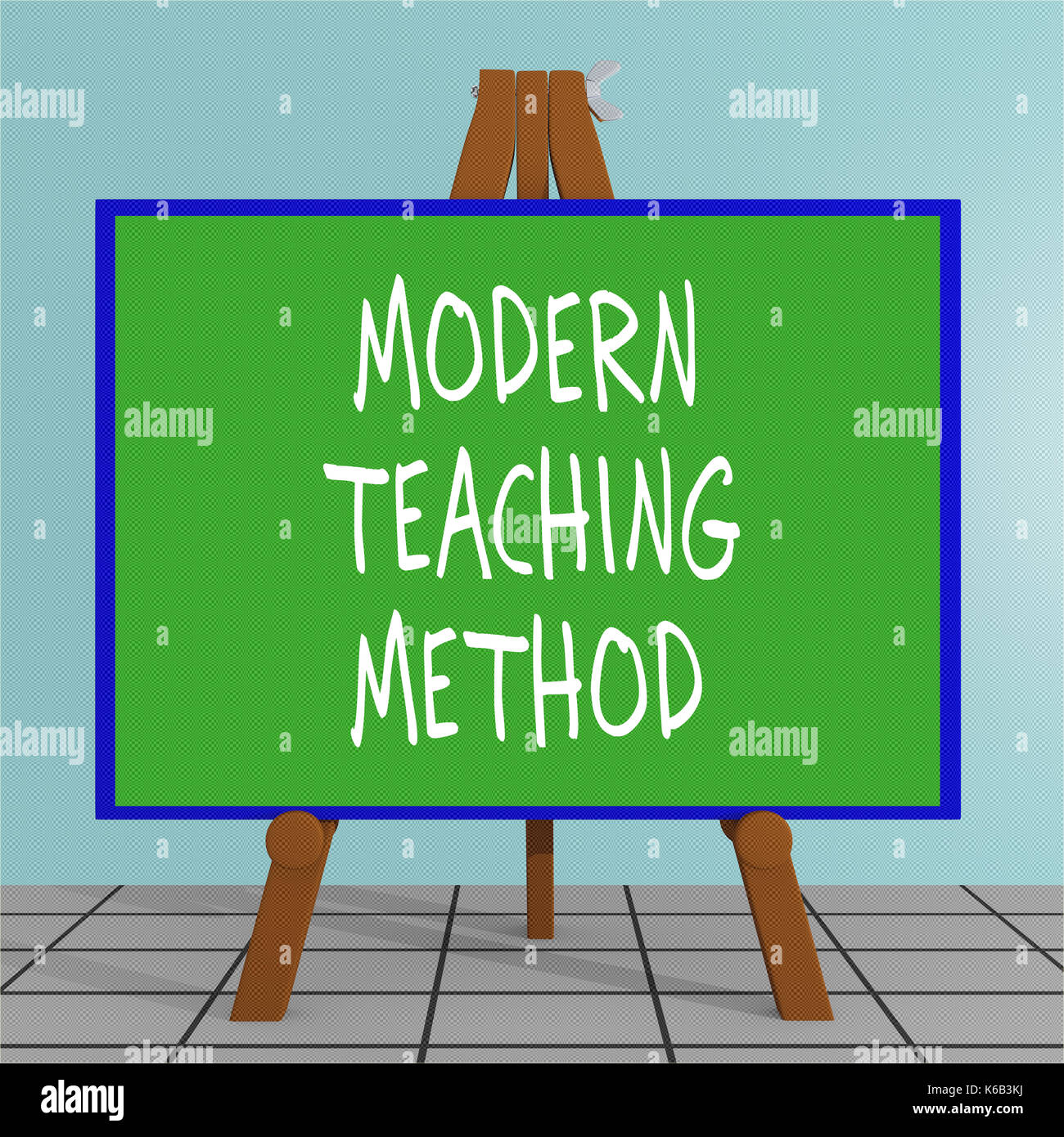 3d illustration de la méthode d'enseignement "moderne" titre sur un trépied d'affichage Banque D'Images