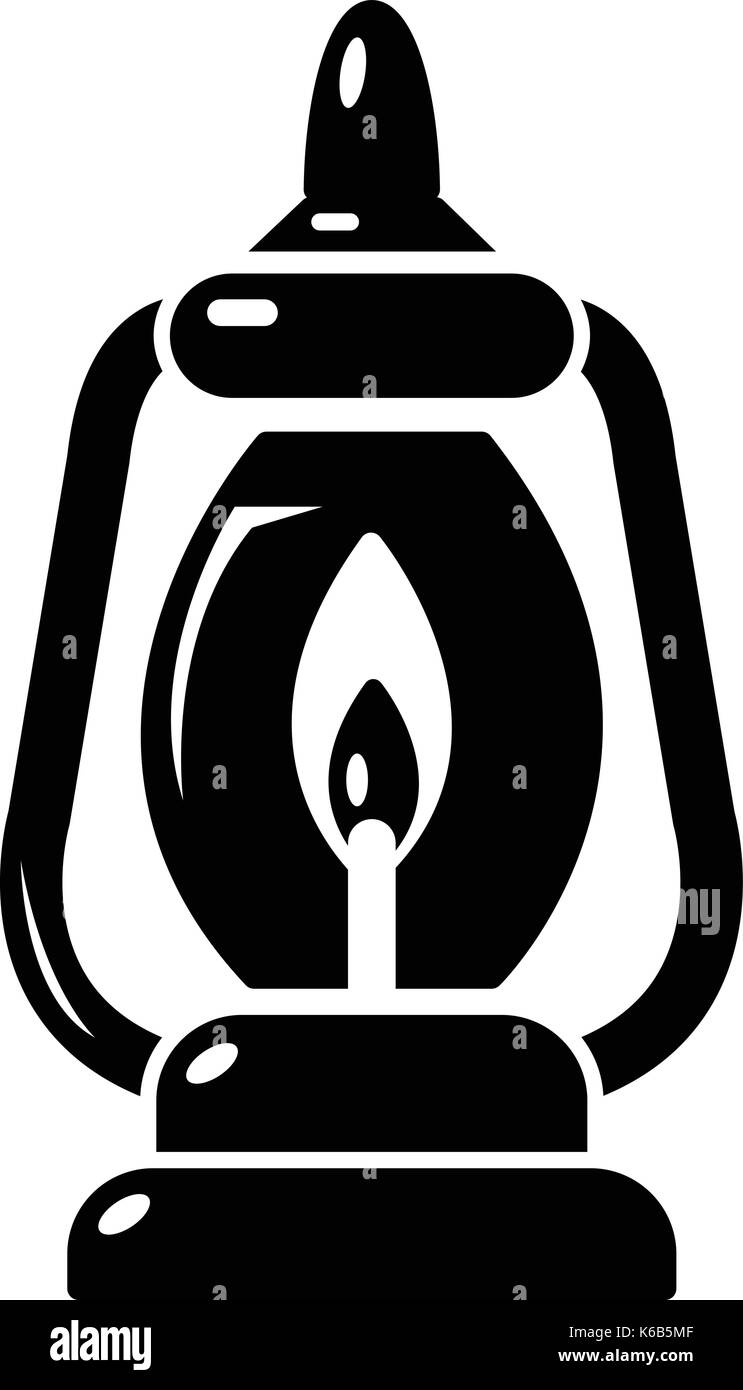 L'icône lampe minière , style simple. Illustration de Vecteur