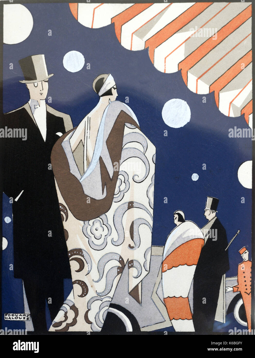 Menu Art Déco du couvercle (C1925) pour Restaurant Carlton par Edouard Halouze Banque D'Images