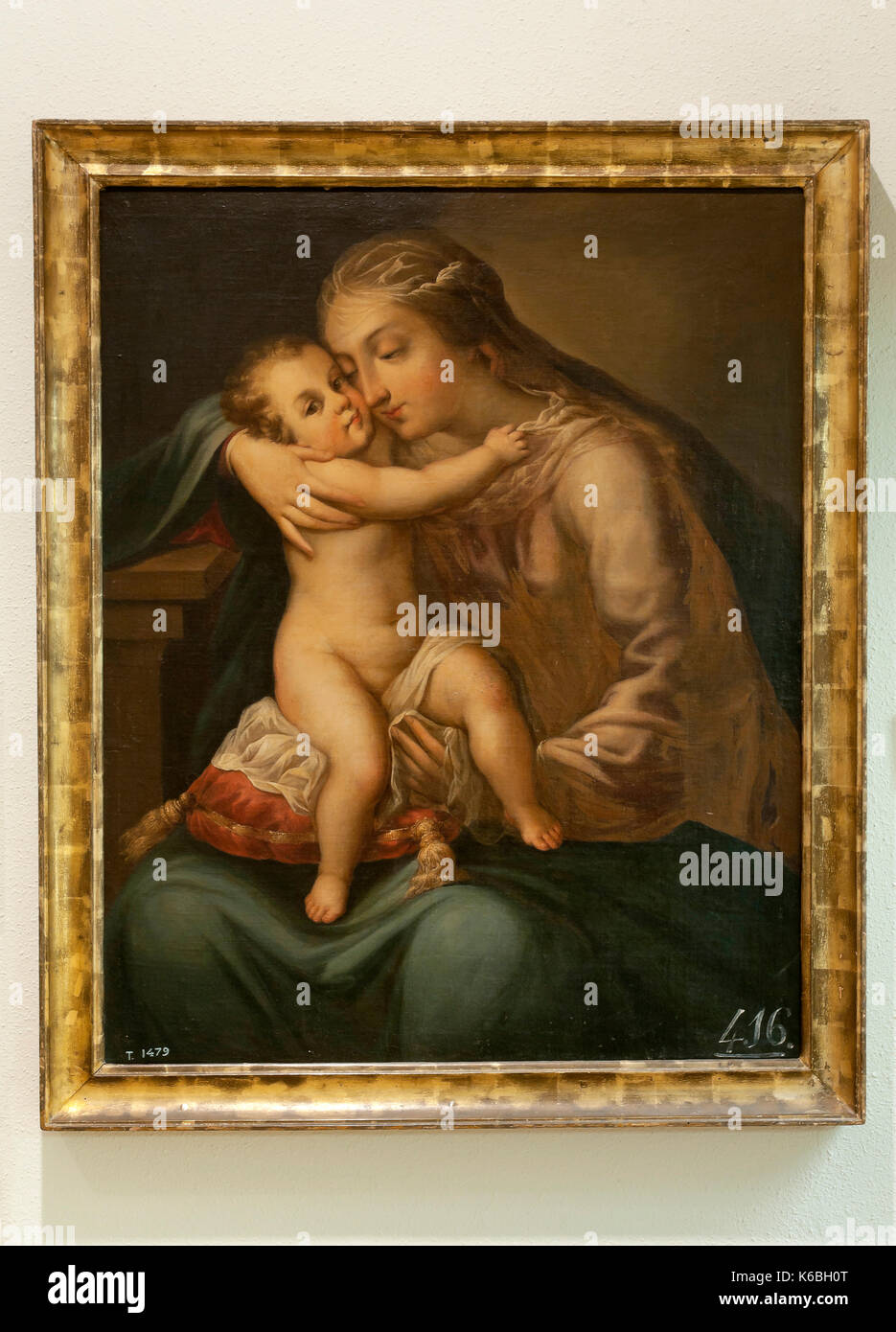 Provincial Museum, peinture à l'huile, vierge à l'enfant Jésus (17e siècle), Lugo, région de Galice, Espagne, Europe Banque D'Images