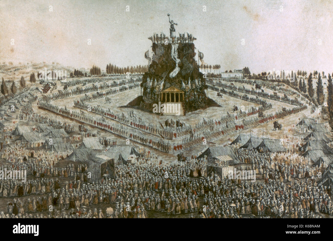 Révolution française (1789-1799). La fête dans le domaine fédéral à Lyon, le 30 mai 1790. gravure, 18ème siècle. Banque D'Images