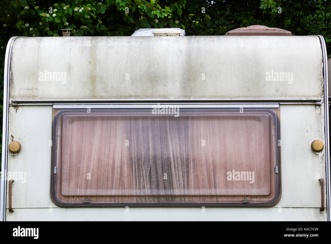 Close-up de l'arrière d'une caravane vintage aux Pays-Bas Banque D'Images
