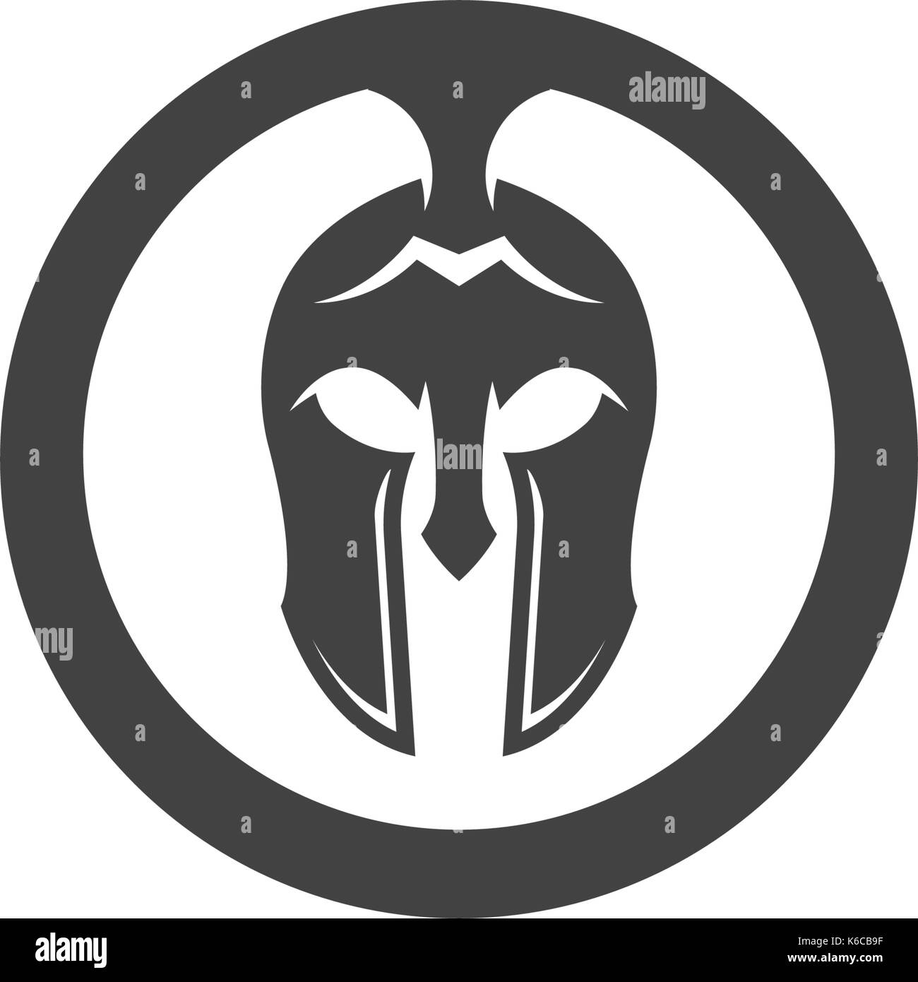 Logo casque Spartan design icône vecteur modèle Illustration de Vecteur