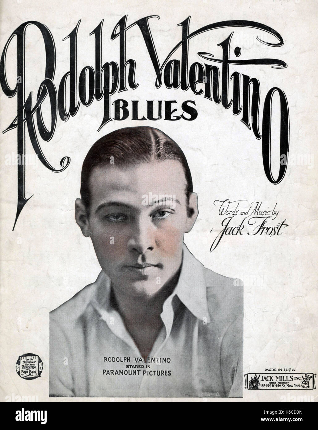 Rudolph VALENTINO (1895-1926) acteur de cinéma italien/américain en 1919 Banque D'Images