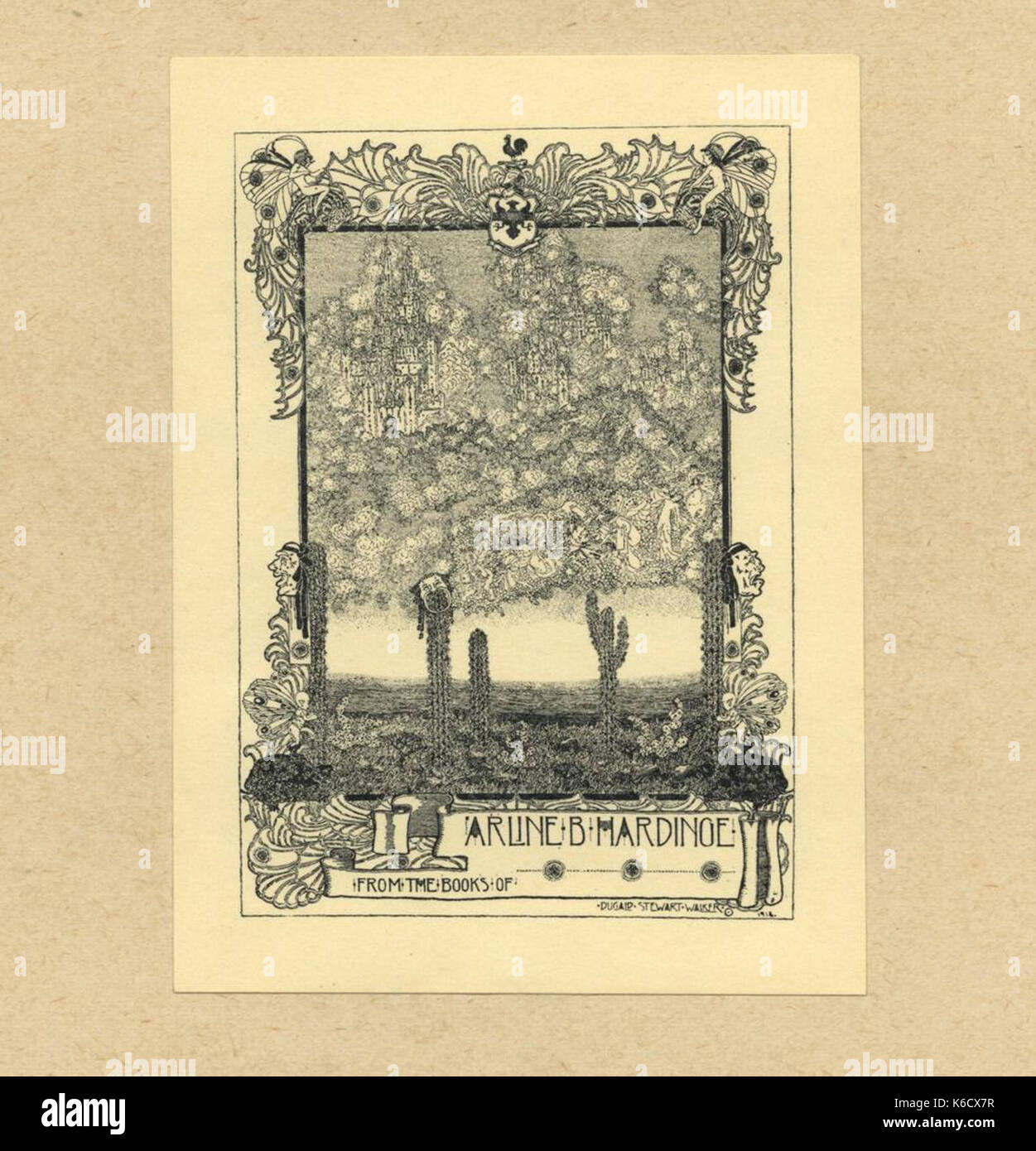 Dugald Stewart Walker Ex-libris des livres de B. Arline Hardinoe Banque D'Images