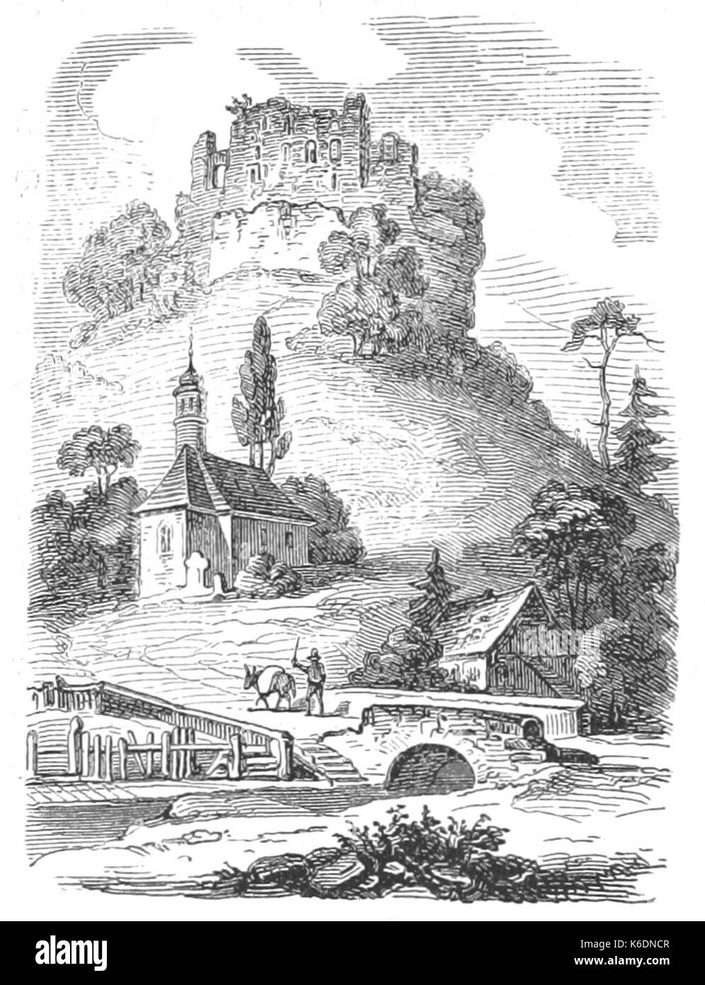 Burg 1852 Frankenstein Illustration Stumpf Banque D'Images