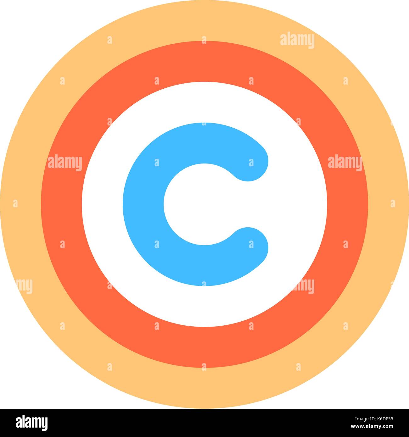 L'utiliser dans tous vos projets. Le symbole de copyright, ou signe d'auteur, une lettre majuscule entouré d'un style web télévision c. bouton icône internet. vector illustrat Illustration de Vecteur