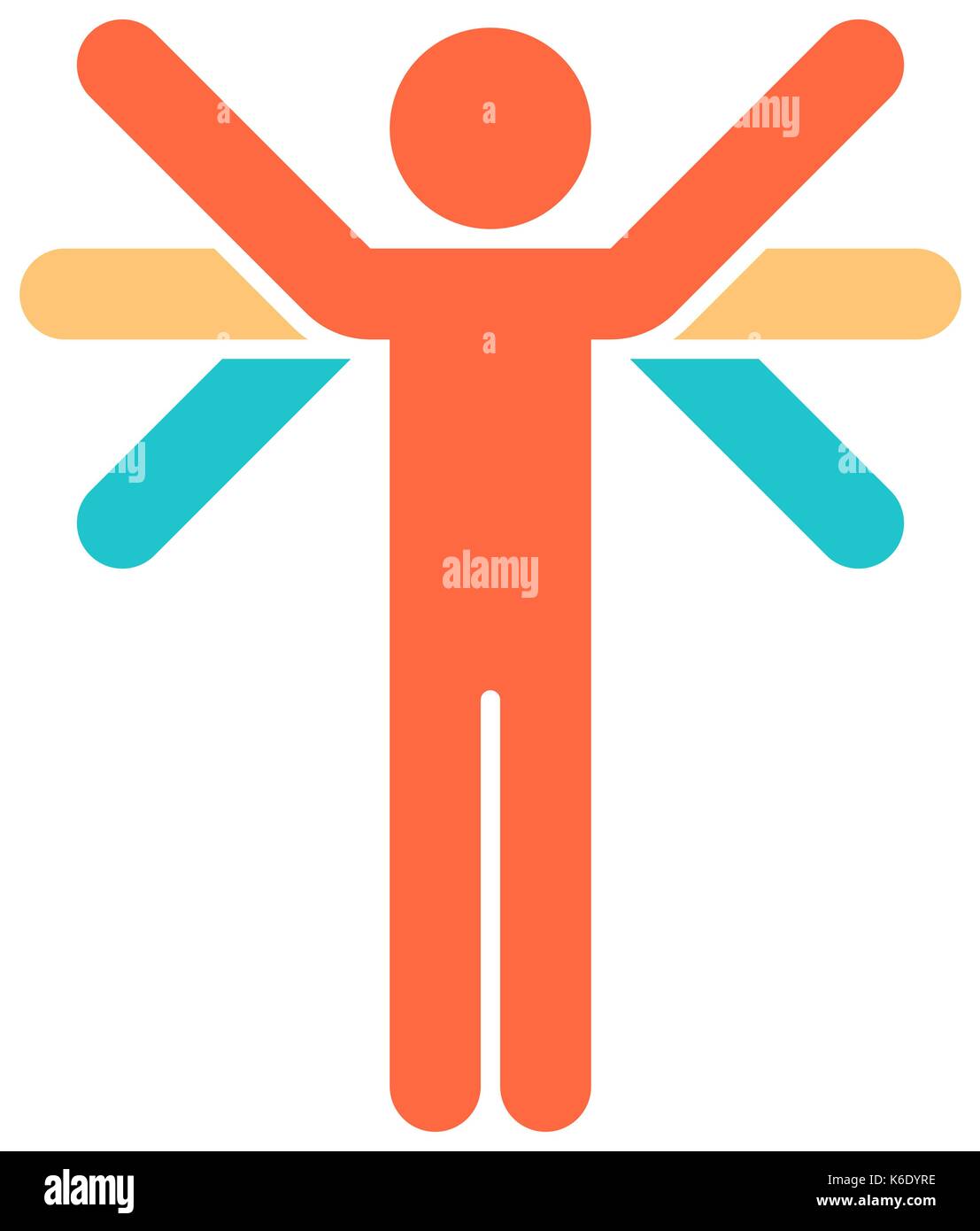 L'utiliser dans tous vos projets. logo couleur mans figure avec beaucoup de mains ou les ailes en télévision. style recolorable rapide et facile d'illustration vectorielle d'une forme. Illustration de Vecteur