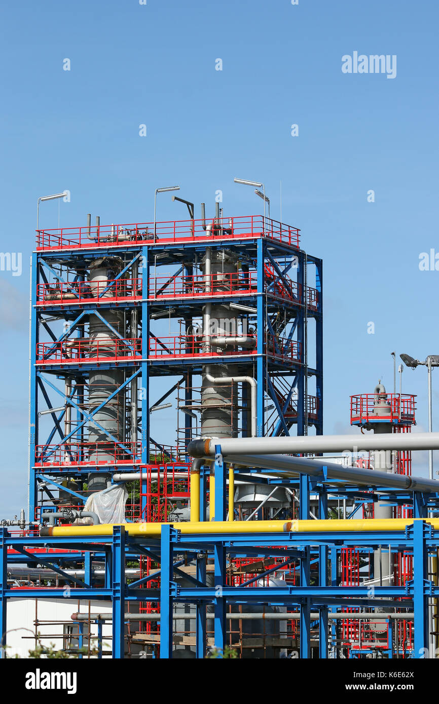 Nouvelle usine pétrochimique Industrie pétrolière et gazière Banque D'Images
