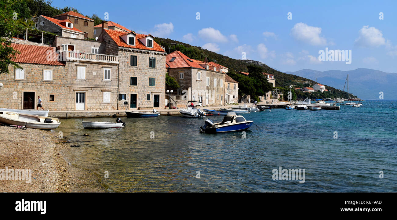 Port à l'île de Sipan, Lopud. L'une des îles près de Dubrovnik. elathiti Banque D'Images