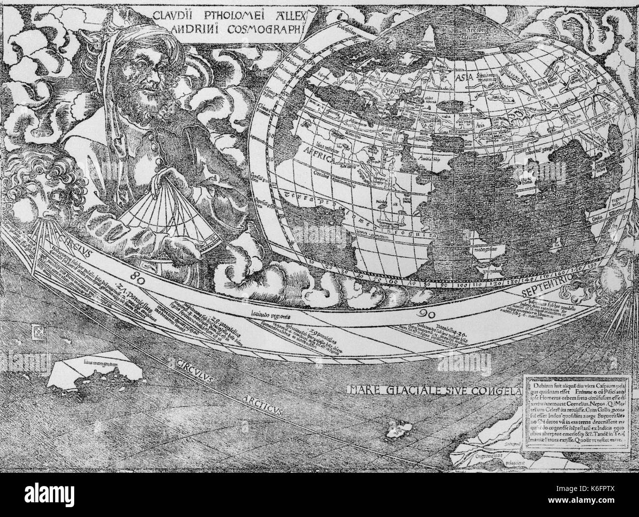 Ptholomei Allexandrini Cosmographi Waldseemuller Claudii Site Banque D'Images