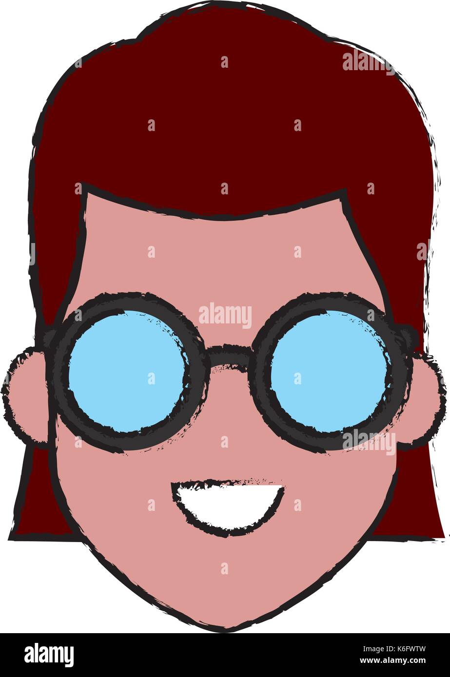 Jeune femme cartoon avec des lunettes Illustration de Vecteur