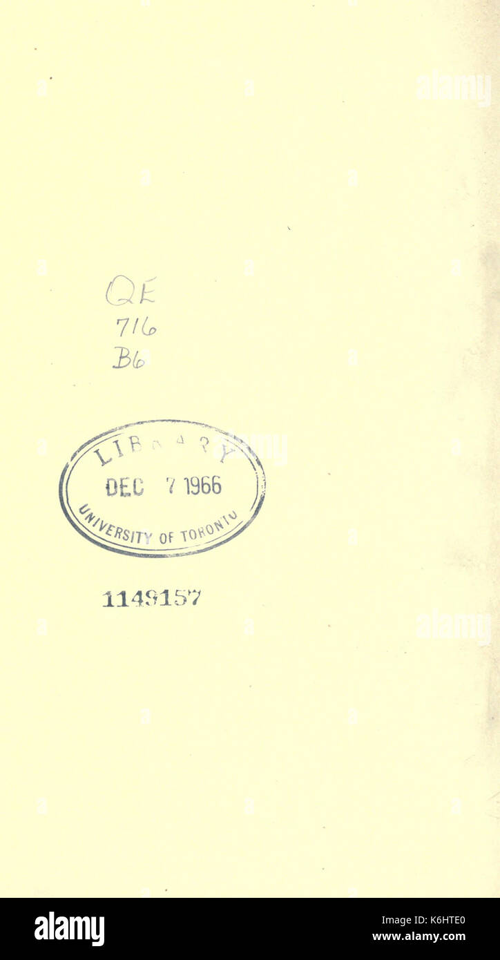 Catalogue des types et figuré de spécimens dans le département géologique BHL17143542 Banque D'Images