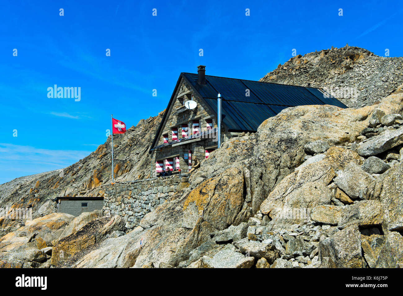 Cabane du trient, cabane du trient, du club alpin suisse (CAS), Valais, Suisse Banque D'Images