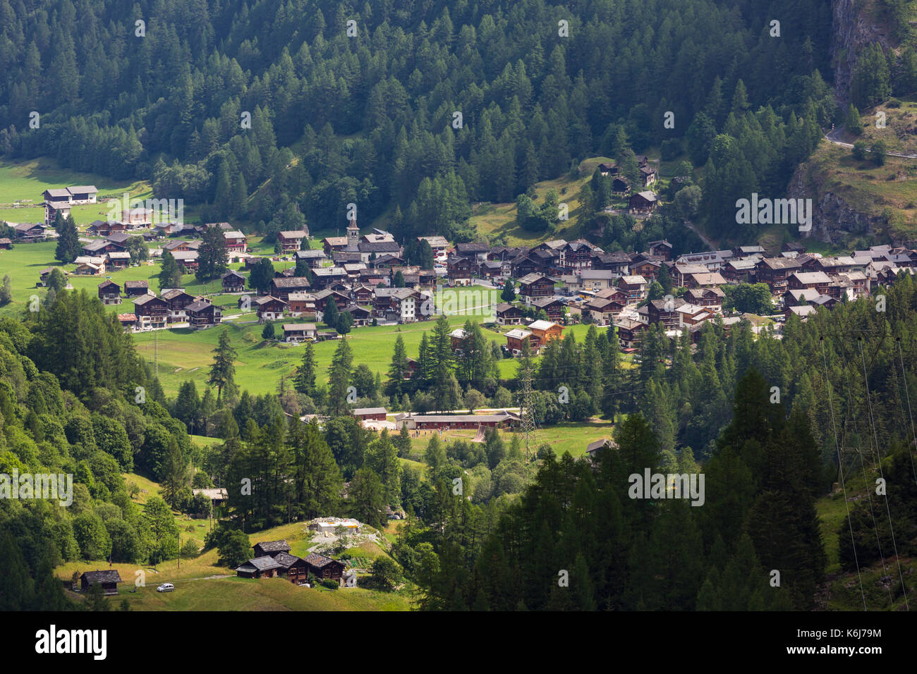 Les hauderes, Suisse - les hauderes, un village suisse dans les Alpes Pennines. Banque D'Images