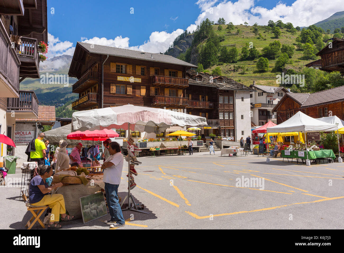 Les hauderes, Suisse - les Alpes Pennines. Banque D'Images
