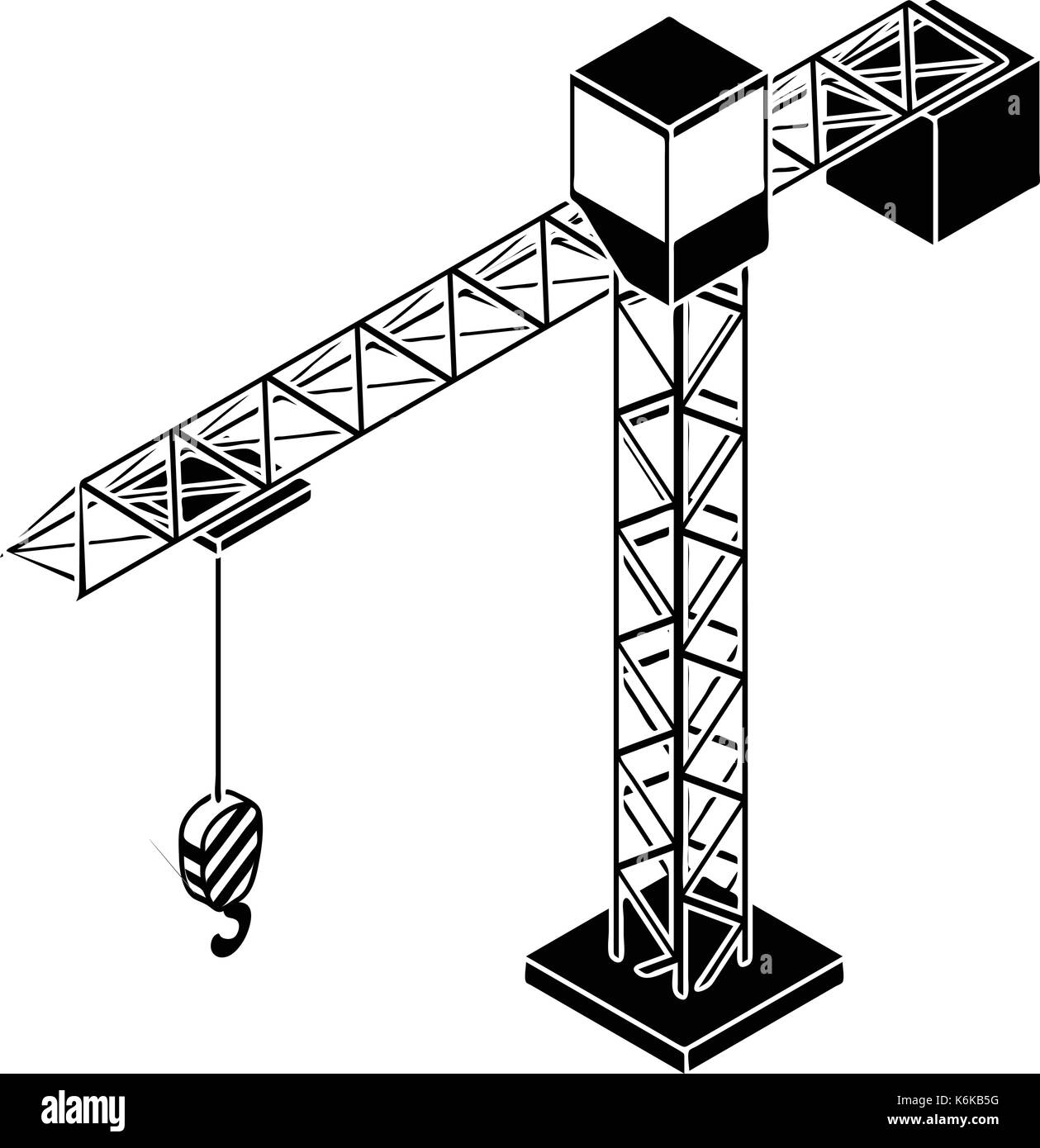 L'icône de grue à tour, le style simple Illustration de Vecteur