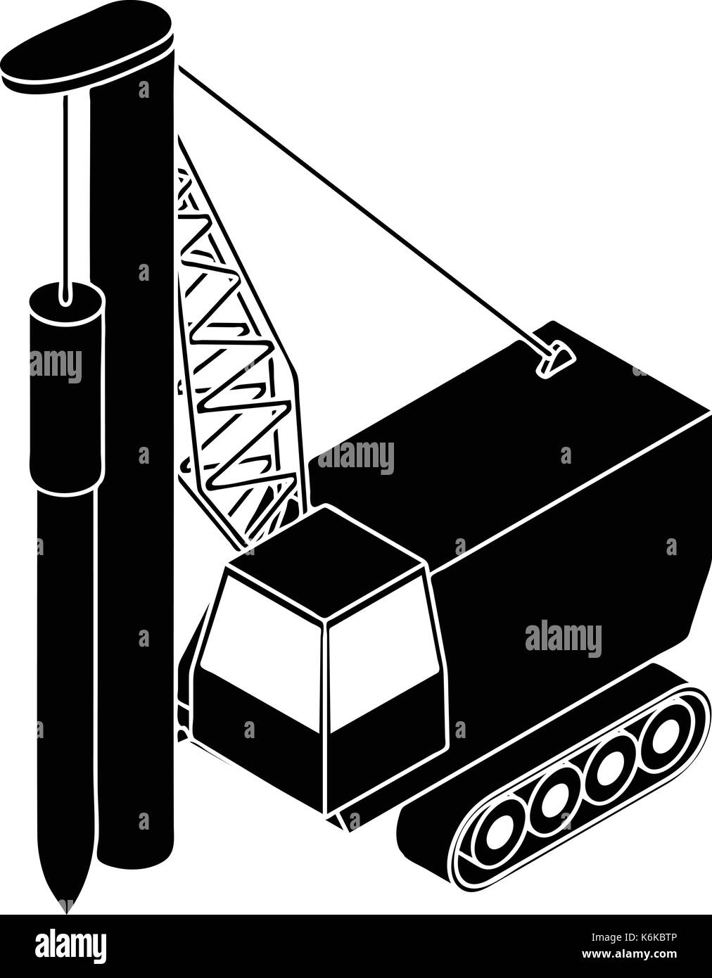 L'icône de la machine de forage, le style simple Illustration de Vecteur