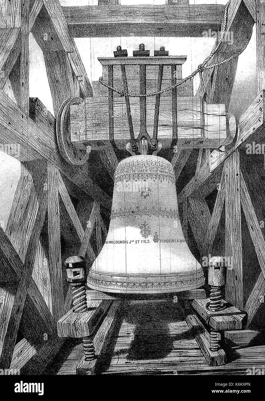 Notre dame Bourdon bmr 14396 Reims Banque D'Images