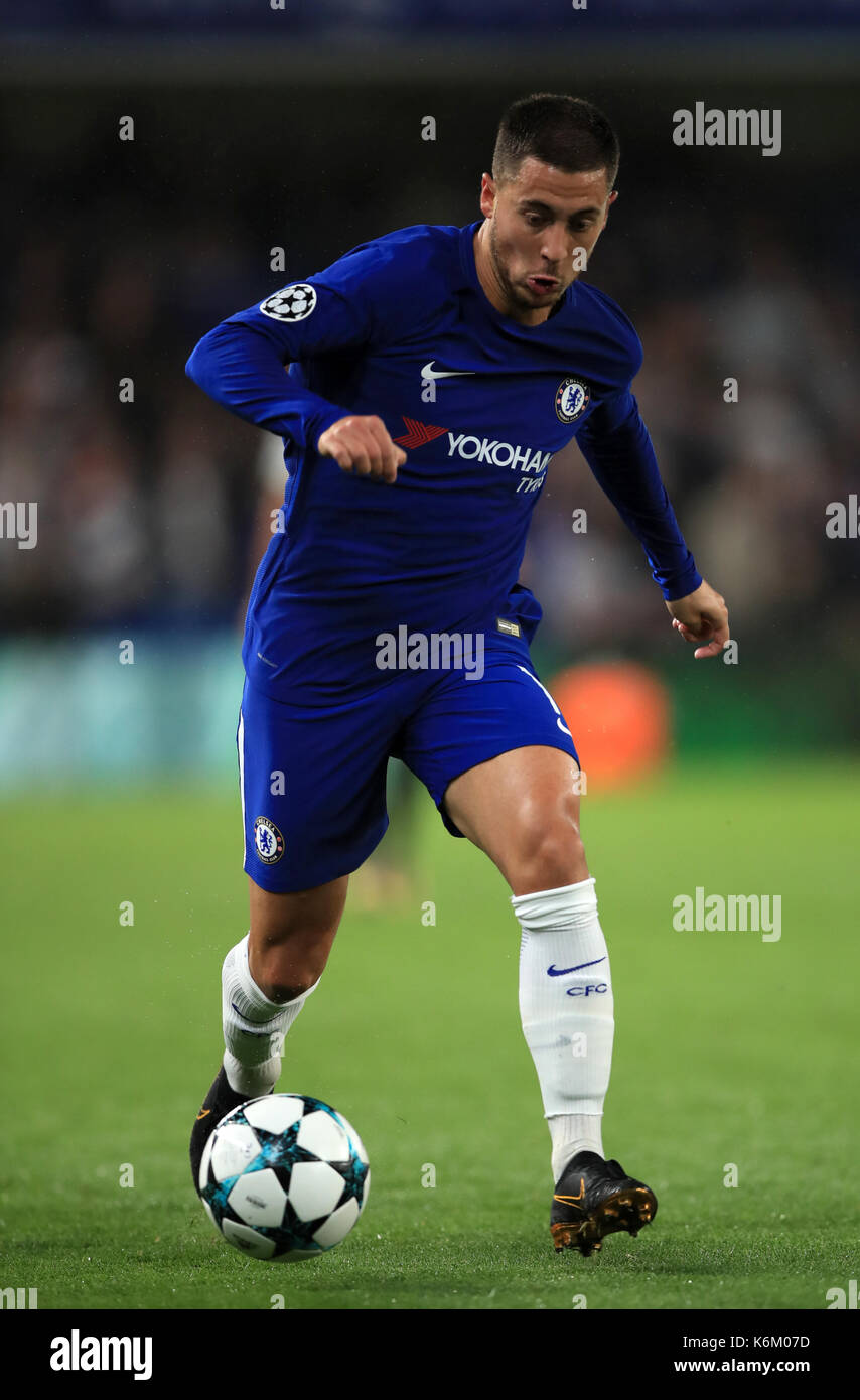 Chelsea's eden hazard lors de la Ligue des champions, groupe c match à Stamford Bridge, Londres. Banque D'Images