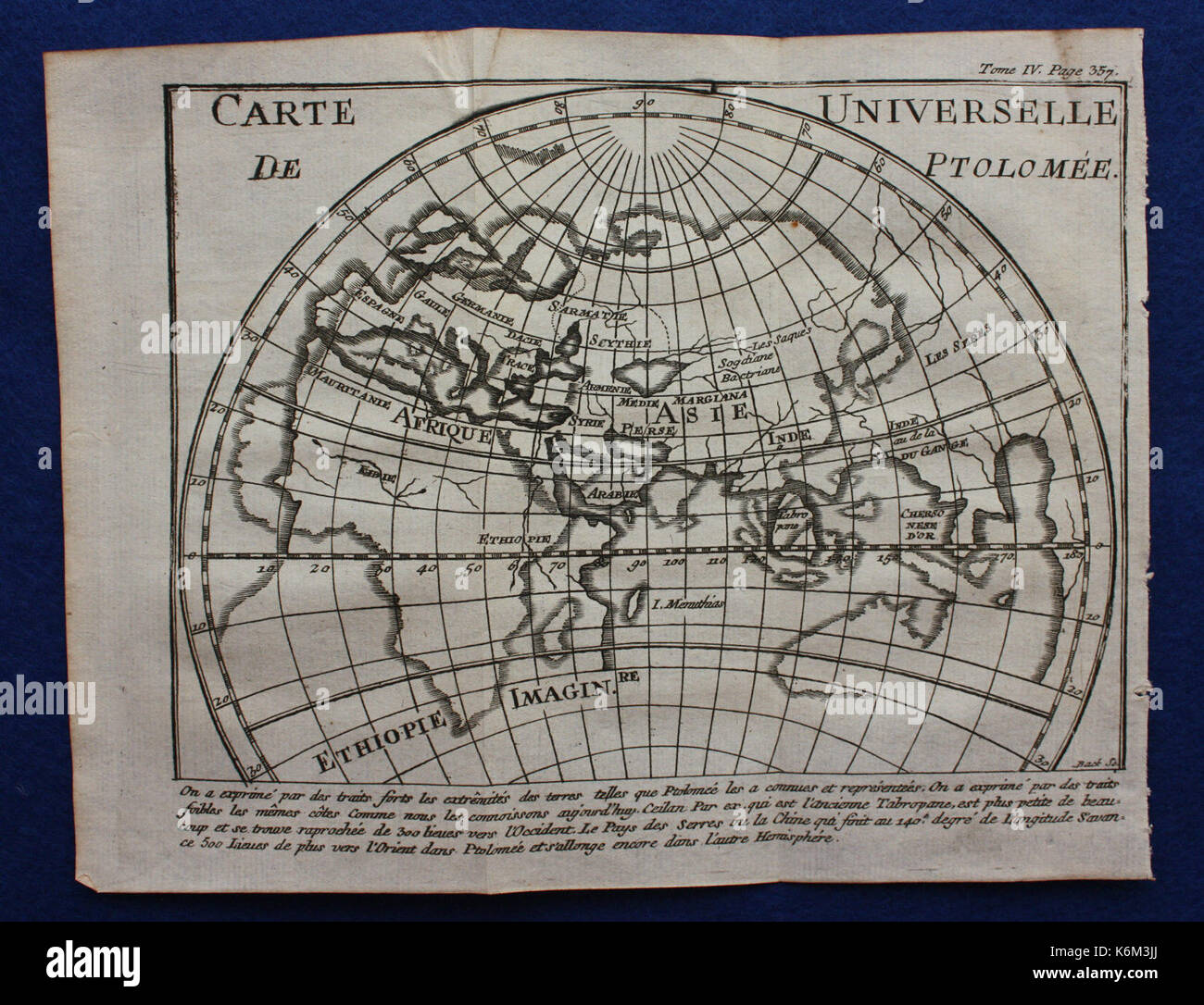 Carte universelle de Ptolomee Banque D'Images