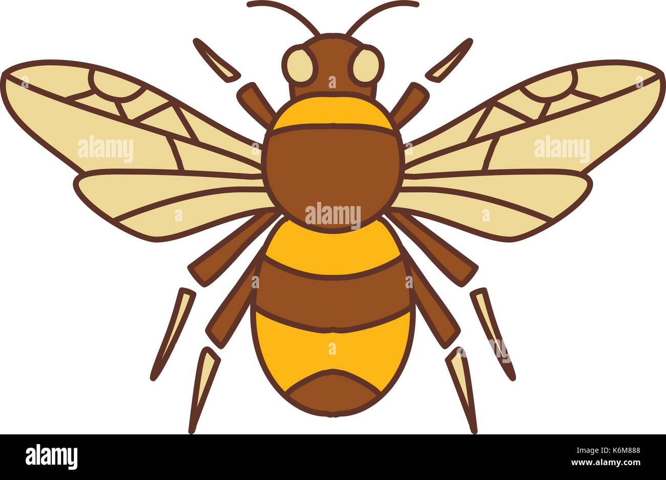 Style d'icône illustration de bourdon bourdon membre du genre Bombus, partie d'Apidae avec aile ouverte sur fond isolé. Illustration de Vecteur