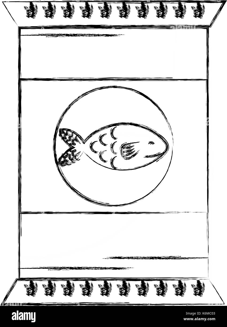 La figure de délicieux aliments sac filet de poisson Illustration de Vecteur