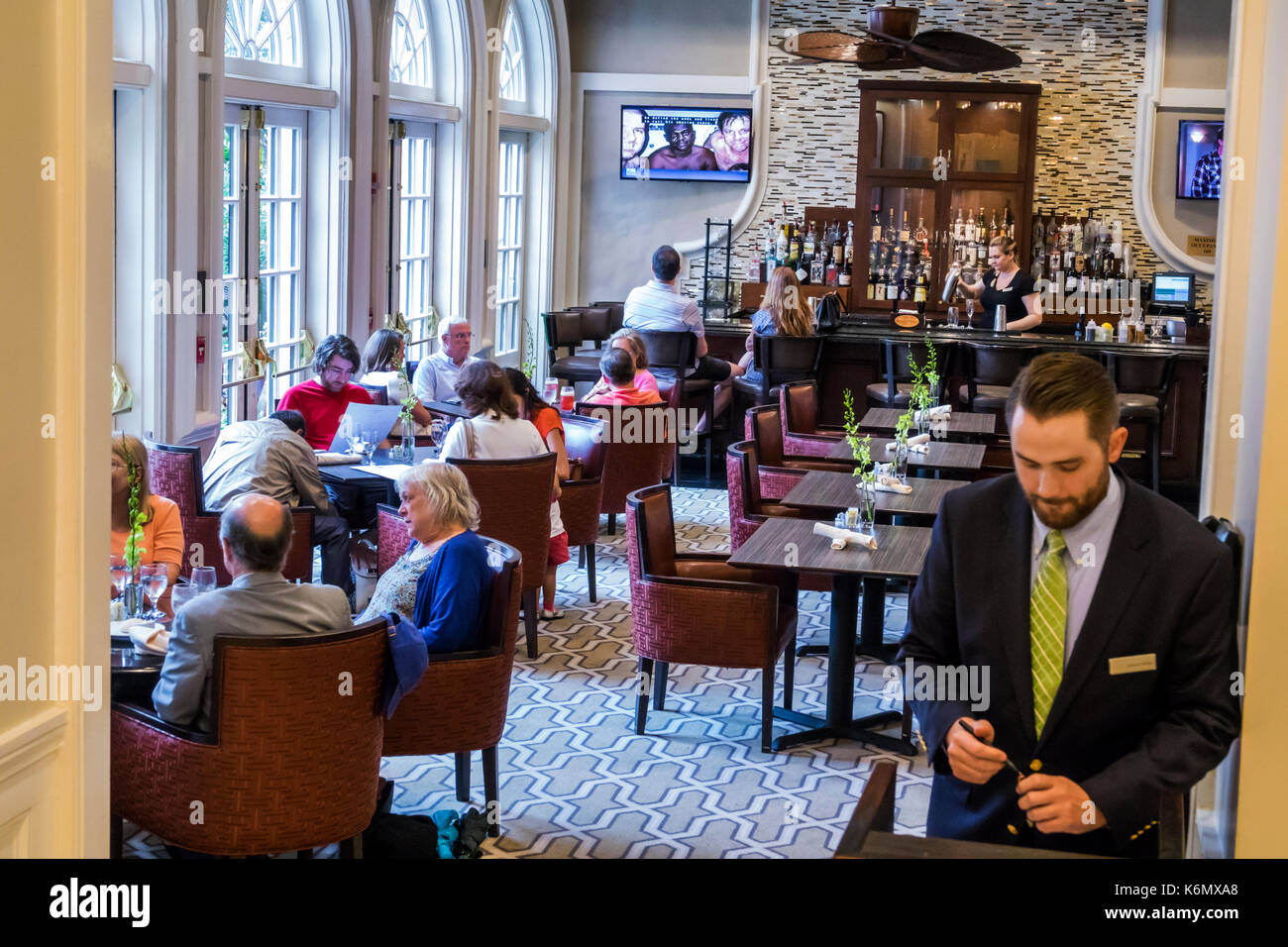 Charleston Caroline du Sud, centre-ville historique, The Mills House Wyndham Grand Hotel, hôtels d'hôtel motels inn motel, bar bars lounge pub, salon, adulte Banque D'Images