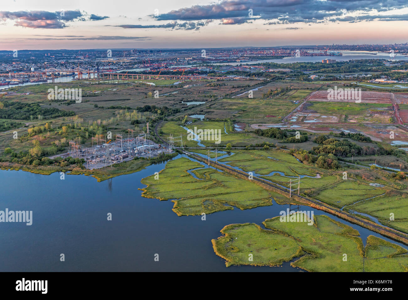 Staten Island NY - Vue Aérienne Vue aérienne à Staten Island, New York. Banque D'Images