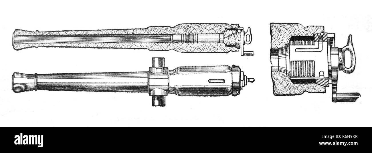 Canon de 5 de Reffye 1870 1875 avant 1923 Banque D'Images