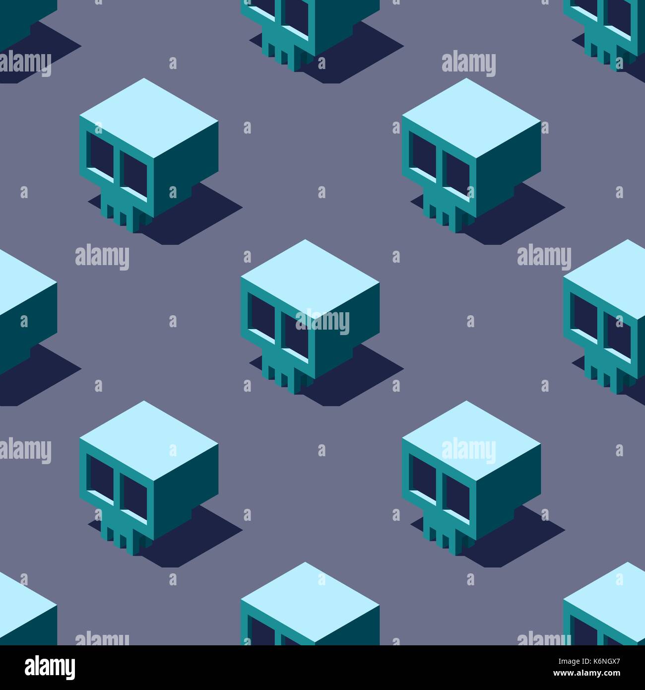 Profil de crânes cubes transparente sur fond gris clair. concept design rétro, masque de découpe utilisé. Illustration de Vecteur