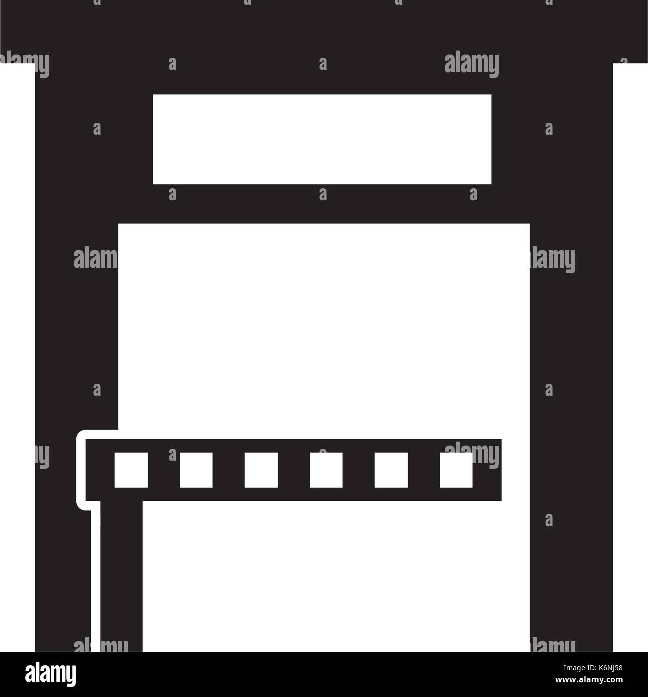 Parking extérieur de bâtiment public service Illustration de Vecteur