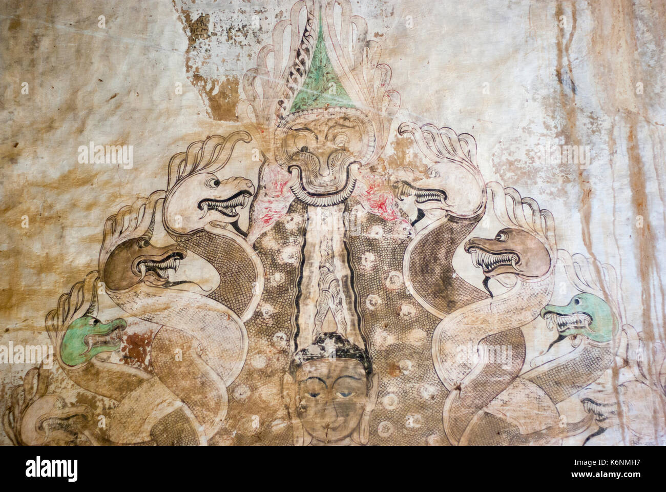Peinture murale, Pahto Sulamani, Bagan Banque D'Images