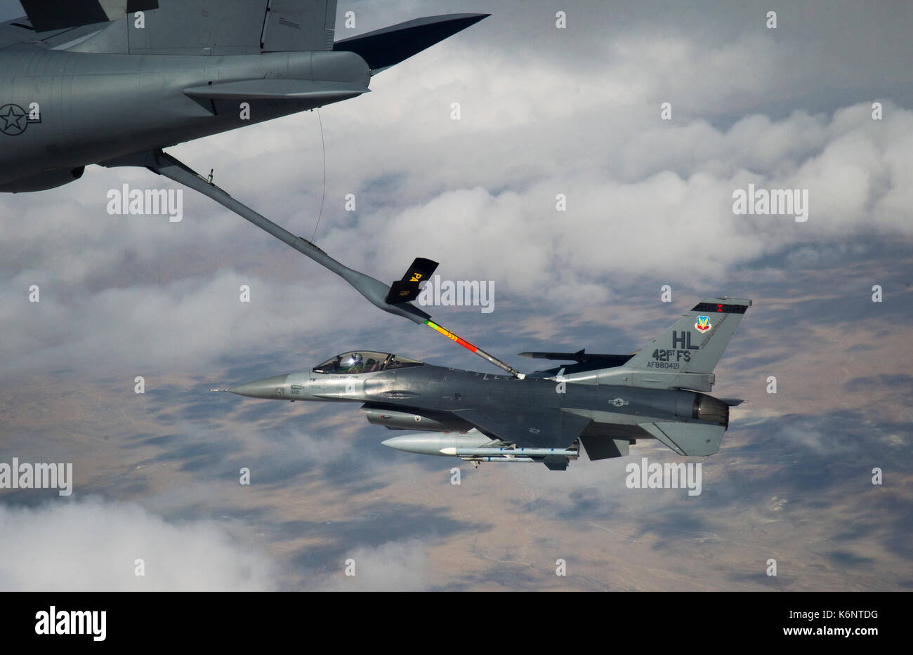 US Air Force F-16 vipères vol Formation Banque D'Images