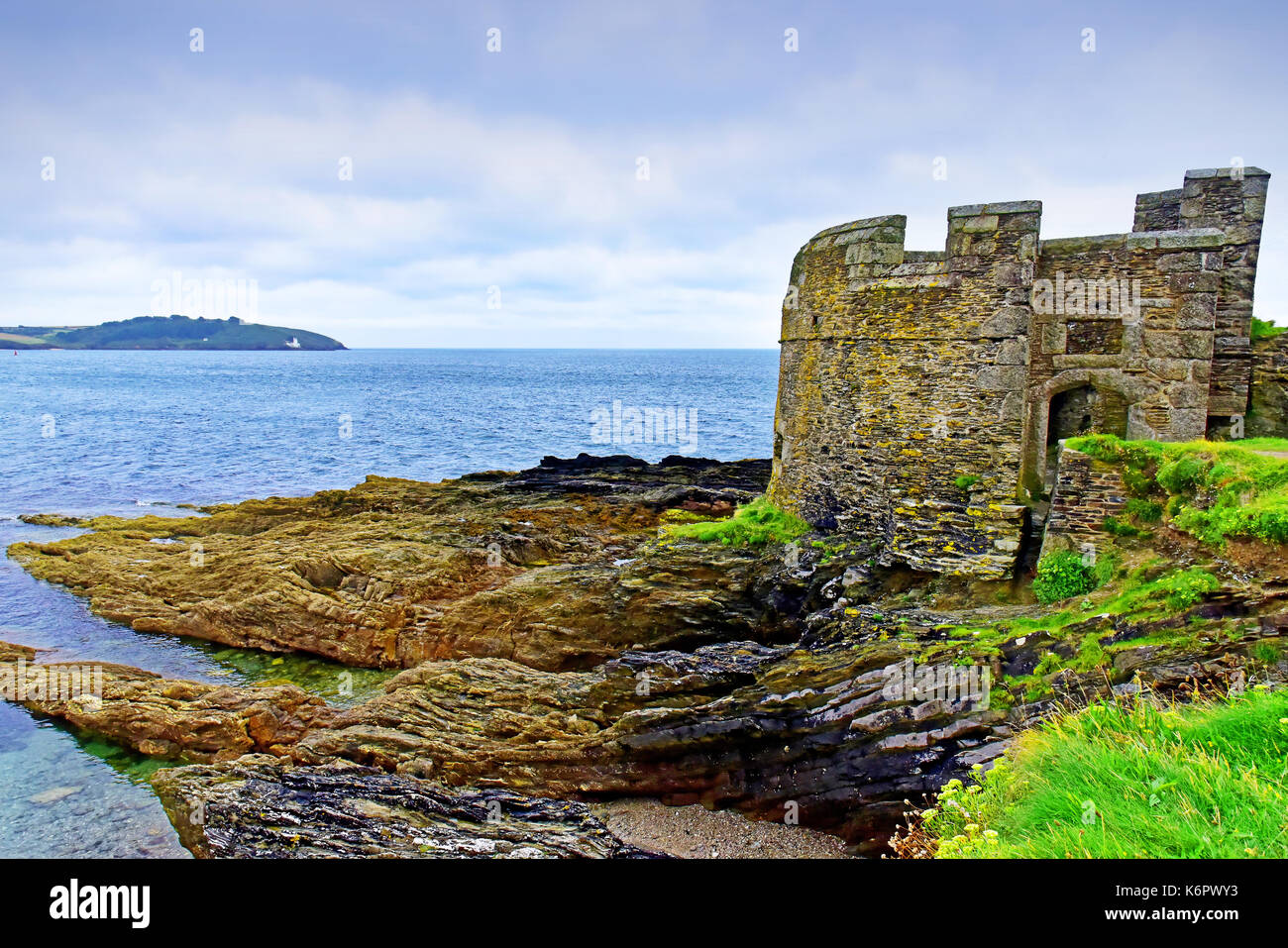 Cornwall falmouth point pendennis forteresse côtière Banque D'Images