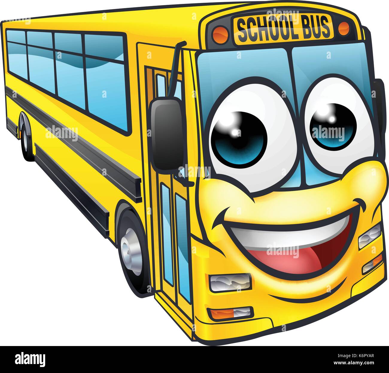 School bus personnage mascot Illustration de Vecteur