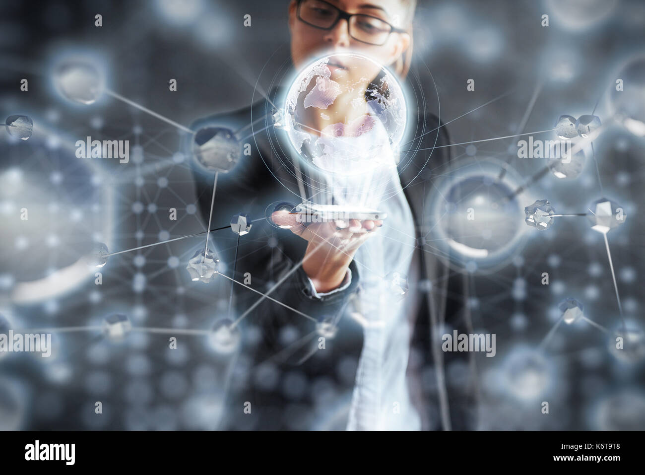 Des technologies innovantes dans le domaine de la science et de la médecine. la technologie pour connecter le concept de sécurité. Banque D'Images