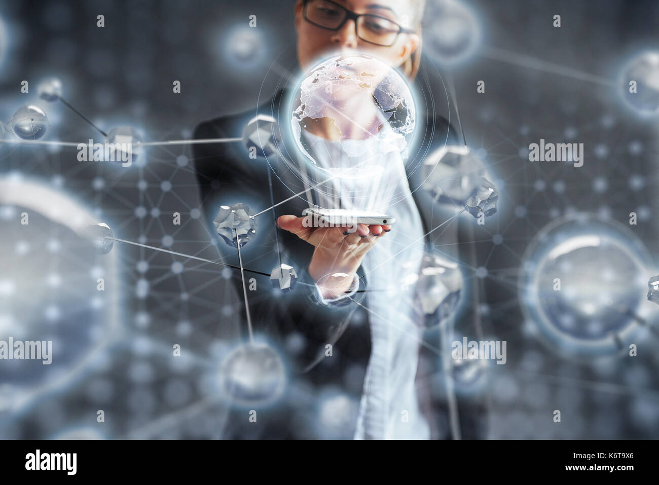 Des technologies innovantes dans le domaine de la science et de la médecine. la technologie pour connecter le concept de sécurité. Banque D'Images