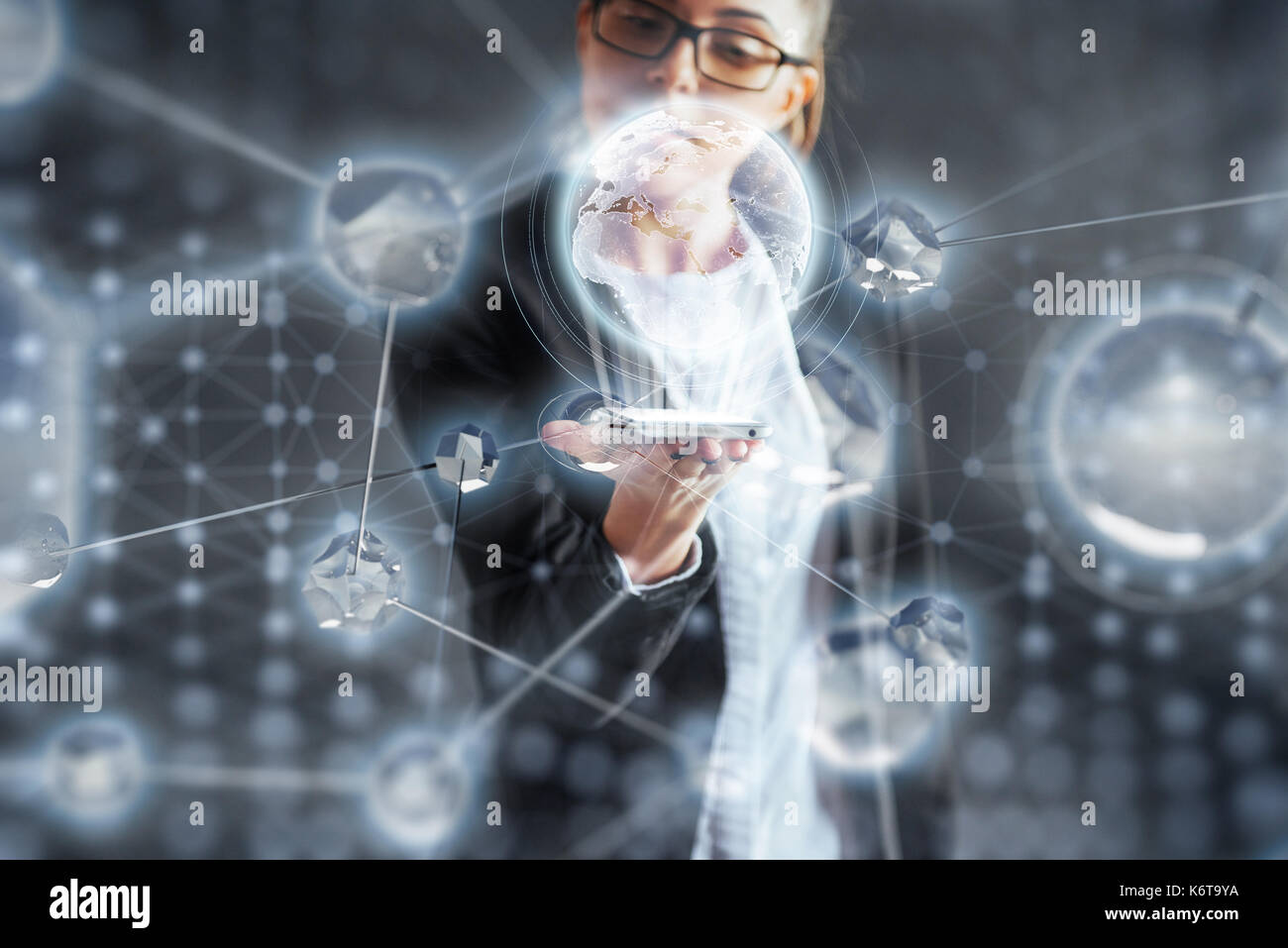 Des technologies innovantes dans le domaine de la science et de la médecine. la technologie pour connecter le concept de sécurité. Banque D'Images