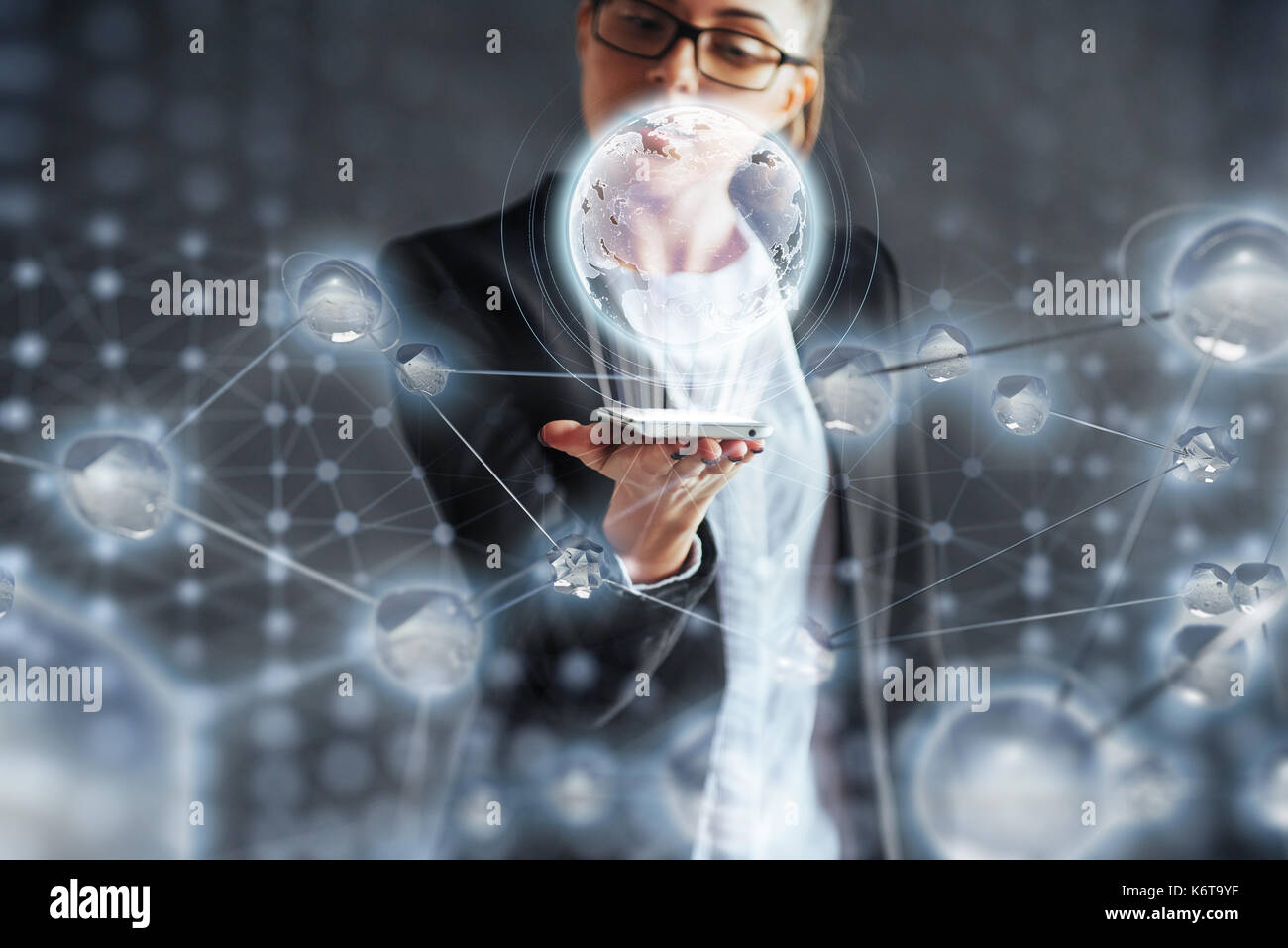 Des technologies innovantes dans le domaine de la science et de la médecine. la technologie pour connecter le concept de sécurité. Banque D'Images