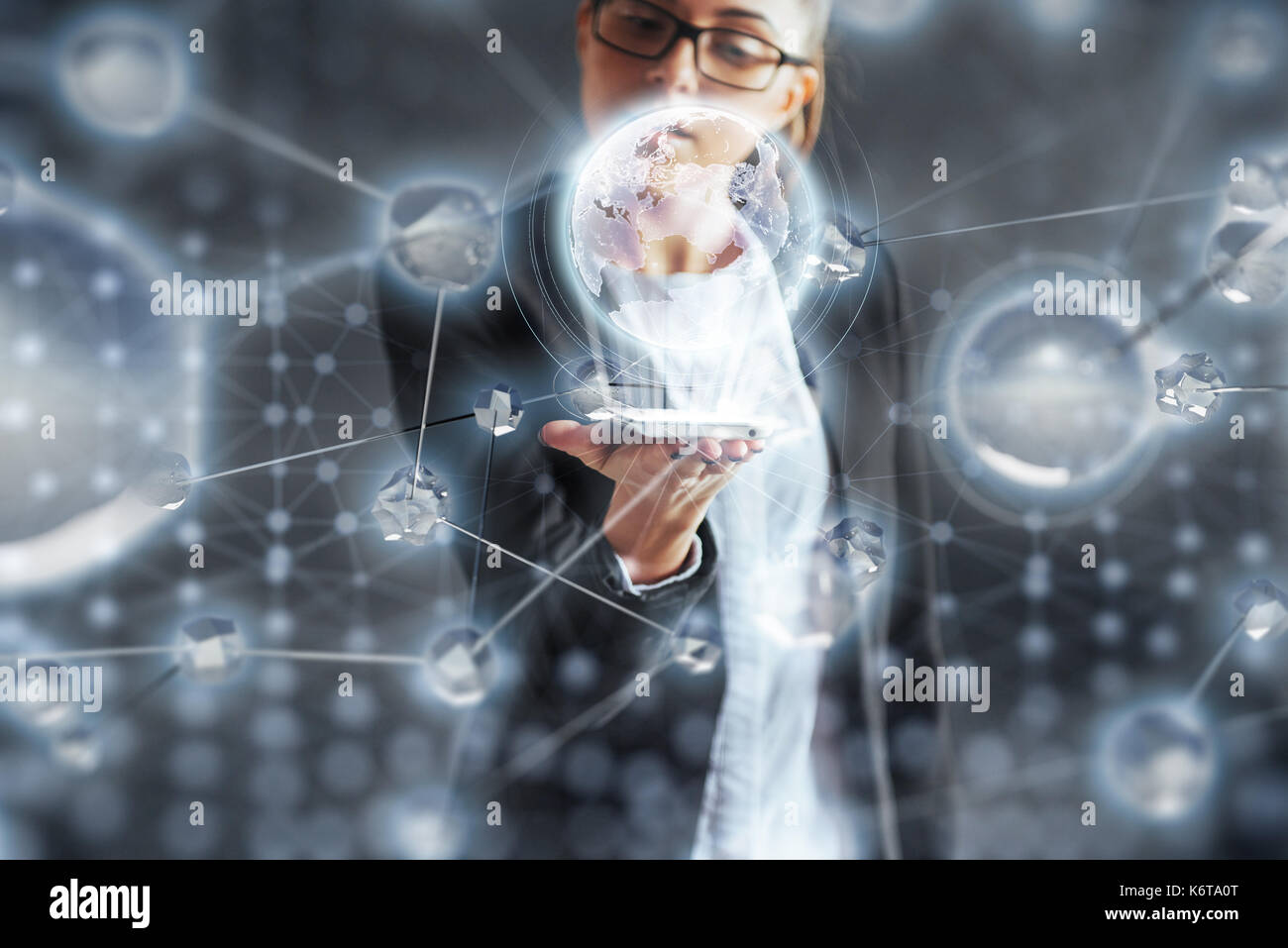 Des technologies innovantes dans le domaine de la science et de la médecine. la technologie pour connecter le concept de sécurité. Banque D'Images